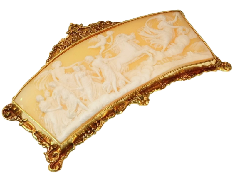 Superb Baroque style French cameo with gold mounting. A true collectors item! (image 6 of 16)